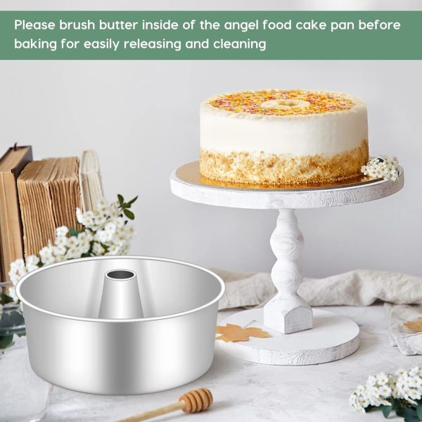 TeamFar Angel Food Cake Pan Stainless Steel Dishwasher Safe-3