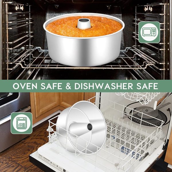 TeamFar Angel Food Cake Pan Stainless Steel Dishwasher Safe-5