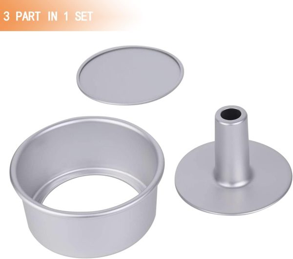 Bezall Angel Food Cake Pan Aluminum 3 in 1 Design Removable-1