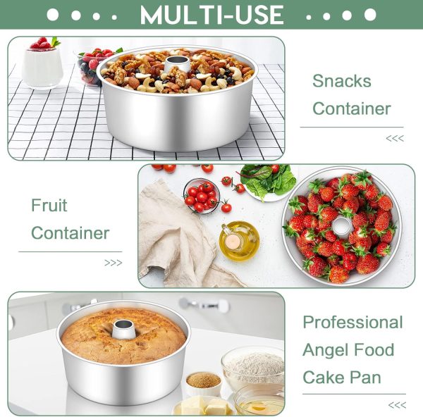 TeamFar Angel Food Cake Pan Stainless Steel Dishwasher Safe-4