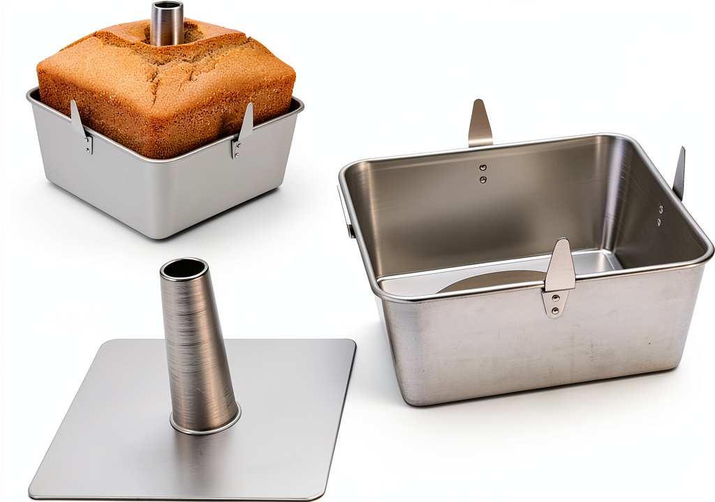 TiParthenos Square Tube Cake Pan with removable bottom and cooling feet