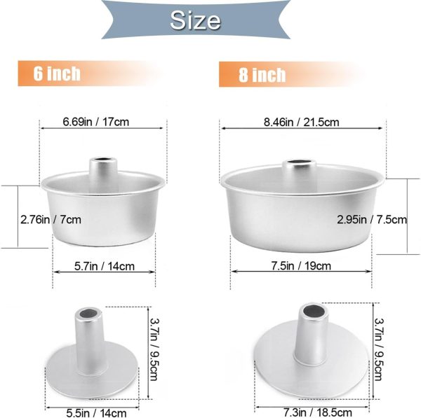 Bezall Angel Food Cake Pan Aluminum 3 in 1 Design Removable-3
