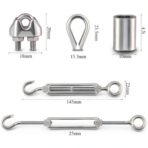 DYWISHKEY Stainless Steel Turnbuckle M6 8.5in Adjustable Connector-1