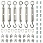 DYWISHKEY Stainless Steel Turnbuckle M6 8.5in Adjustable Connector-0