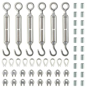 DYWISHKEY Stainless Steel Turnbuckle M6 8.5in Adjustable Connector-0