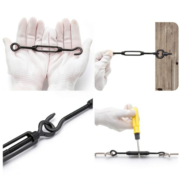 Chumia Stainless Steel Turnbuckle Eye Hook 6mm Black M-Four-3