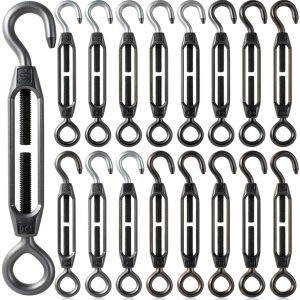 Chumia Stainless Steel Turnbuckle Eye Hook 6mm Black M-Four-0