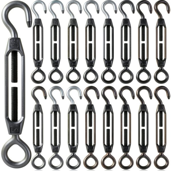 Chumia Stainless Steel Turnbuckle Eye Hook 6mm Black M-Four-0