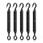 RiaYer 5-Pack Turnbuckle Heavy Duty 304 Stainless Steel Hook Eye-0