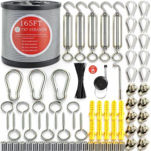1/8 Turnbuckle Kit YaJing 30M & 50M Stainless Steel Wire Rope with-0