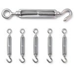 Muzata Stainless Steel Turnbuckle Hook Eye Tensioner 5 Pack Black-0