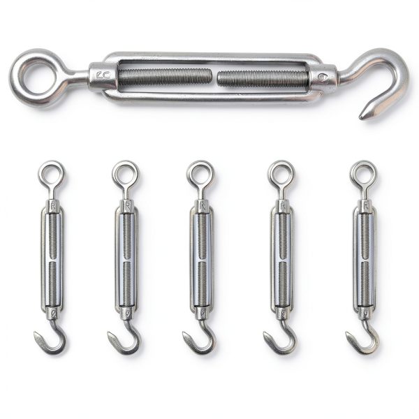 Muzata Stainless Steel Turnbuckle Hook Eye Tensioner 5 Pack Black-0