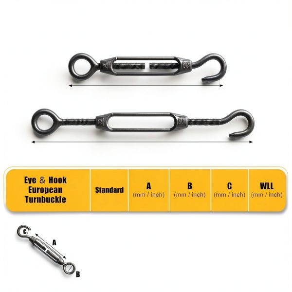 Chumia Stainless Steel Turnbuckle Set 16-Piece M-Four Black Hook Eye-1