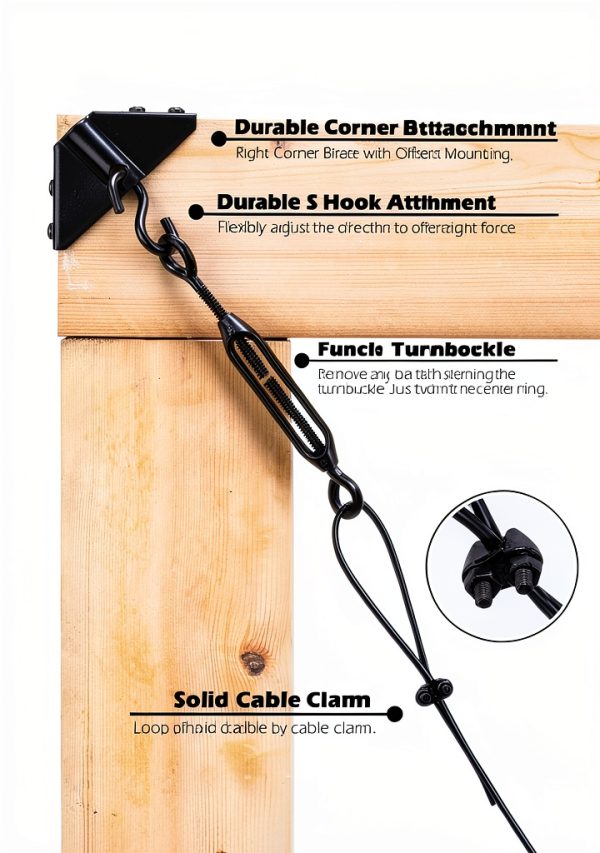Turnbuckle Gate Kit HILLMASTER Stainless Steel 1 Pack Black-2
