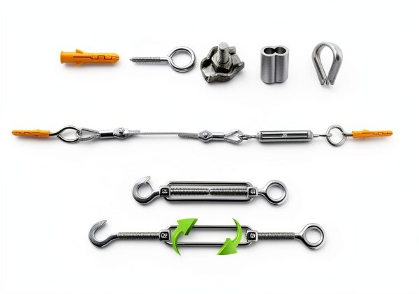 1/8 Turnbuckle Kit YaJing 30M & 50M Stainless Steel Wire Rope with-2