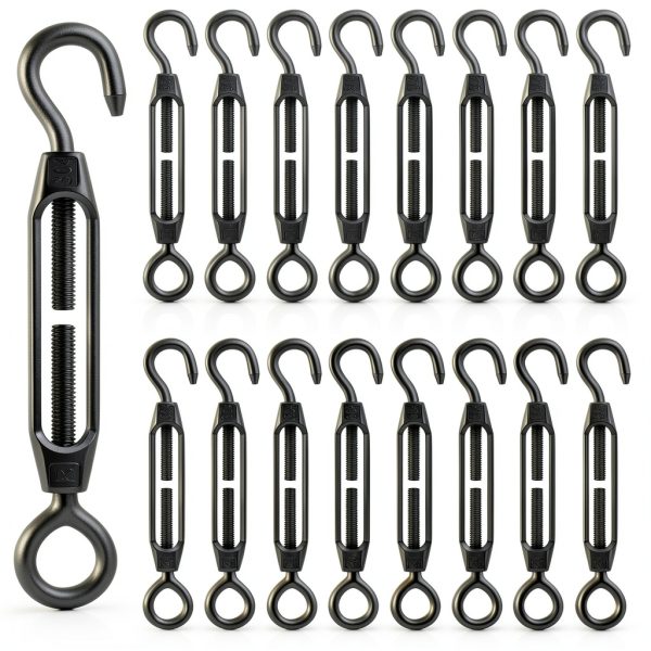 Chumia Stainless Steel Turnbuckle Set 16-Piece M-Four Black Hook Eye-0