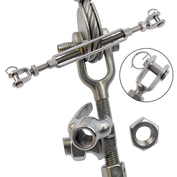 Stainless Steel Turnbuckle 3/8" LordHardware 1,200lb WLL 5" Take‑Up-2