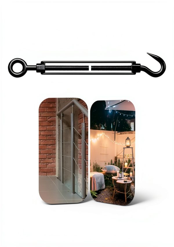 RiaYer 5-Pack Turnbuckle Heavy Duty 304 Stainless Steel Hook Eye-6