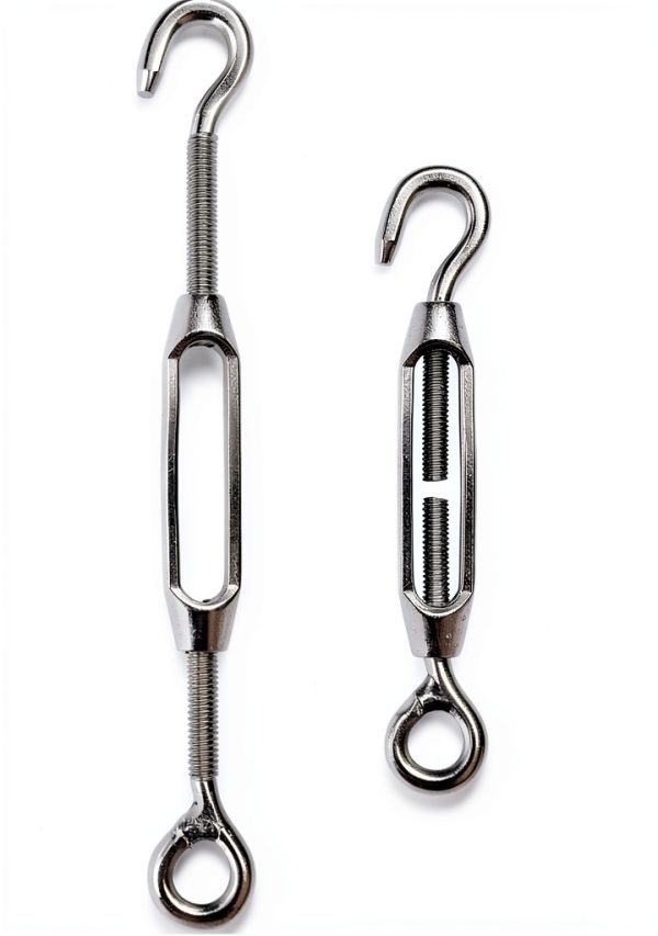 Hedume M4 Turnbuckle Hook and Eye Set 9pc Stainless Steel Silver-3