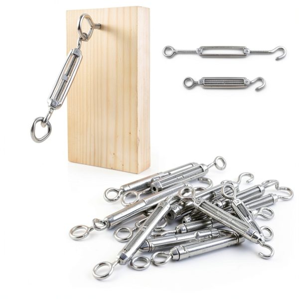 Muzata Stainless Steel Turnbuckle Hook Eye Tensioner 5 Pack Black-3