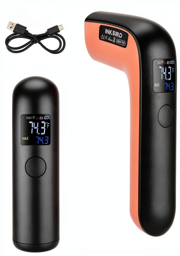 Rechargeable Infrared Thermometer Gun for Cooking -58℉~1022℉| INKBIRD Colorful Display Digital Laser Temperature Gun for Pizza Oven Grill Kitchen Home Repairs with Max Measure, ℉ Only (NOT for Human)-0