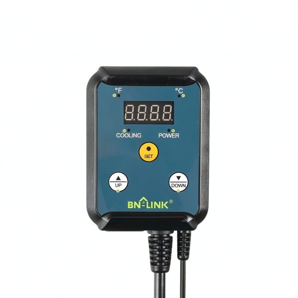 BN-LINK Digital Cooling Thermostat Controller, Temperature Controlled Outlet for Attic Fan, Exhaust Fan, Cooling Devices 40-108°F, 8.3A 1000W-1